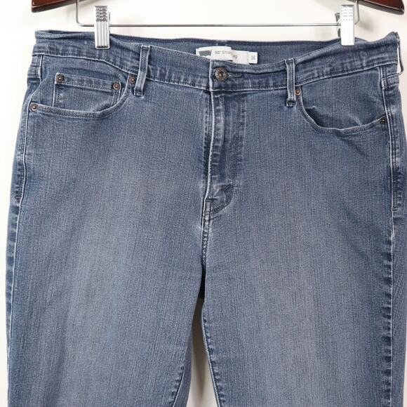 Levi's Size 16 505 Straight Leg Jeans 33x32 Mid Rise Stretch Blue Wash - Picture 4 of 12